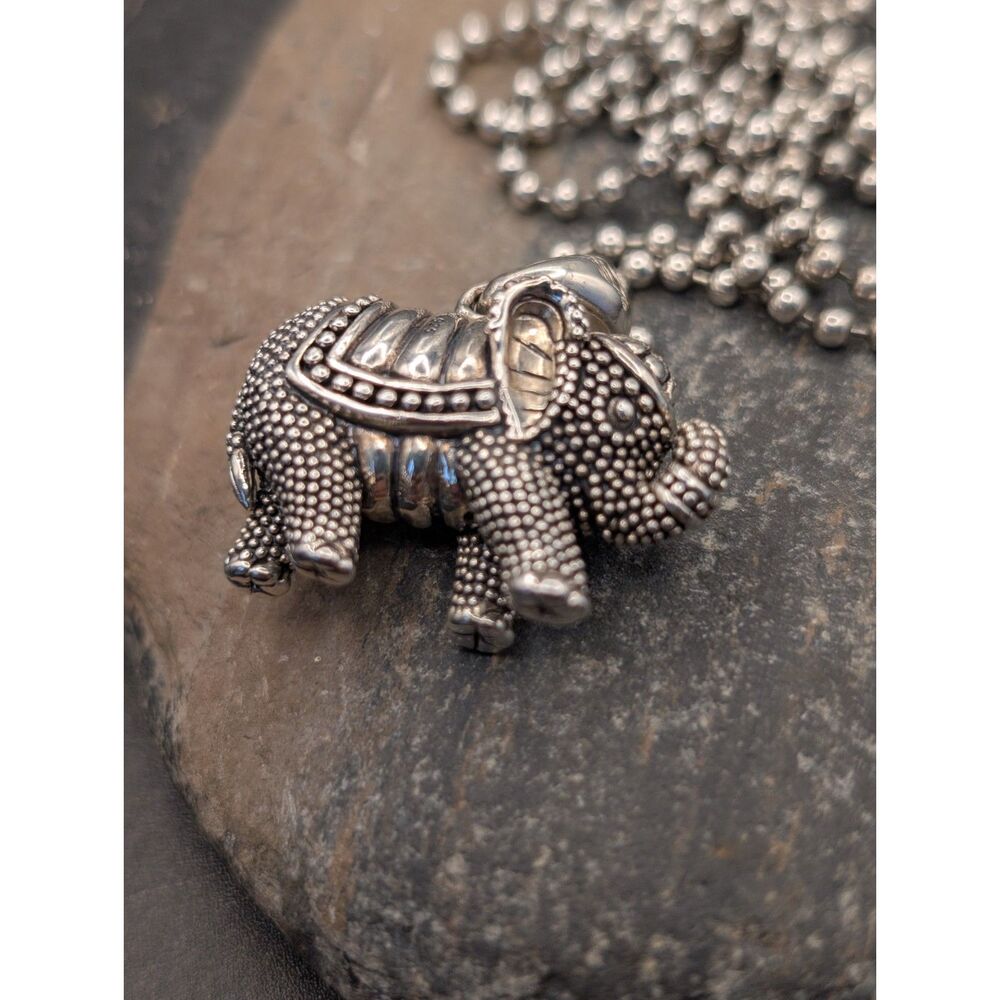 Lagos Sterling Silver Elephant Pendant • 925 • 24" Chain • Designer Jewelry - Picture 3 of 6